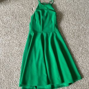 Green asymmetrical dress
